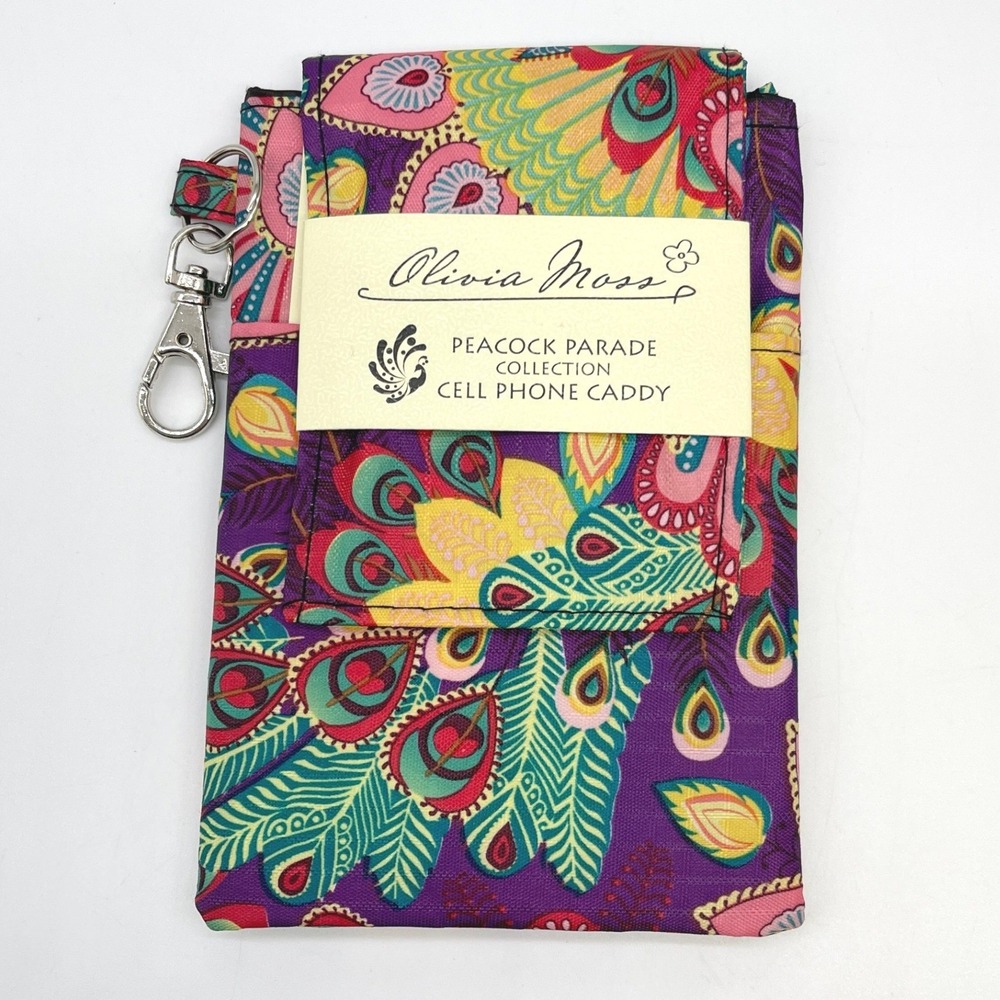 Olivia Moss Peacock Parade Cell Phone Caddy Hippie Boho Psychedelic Travel